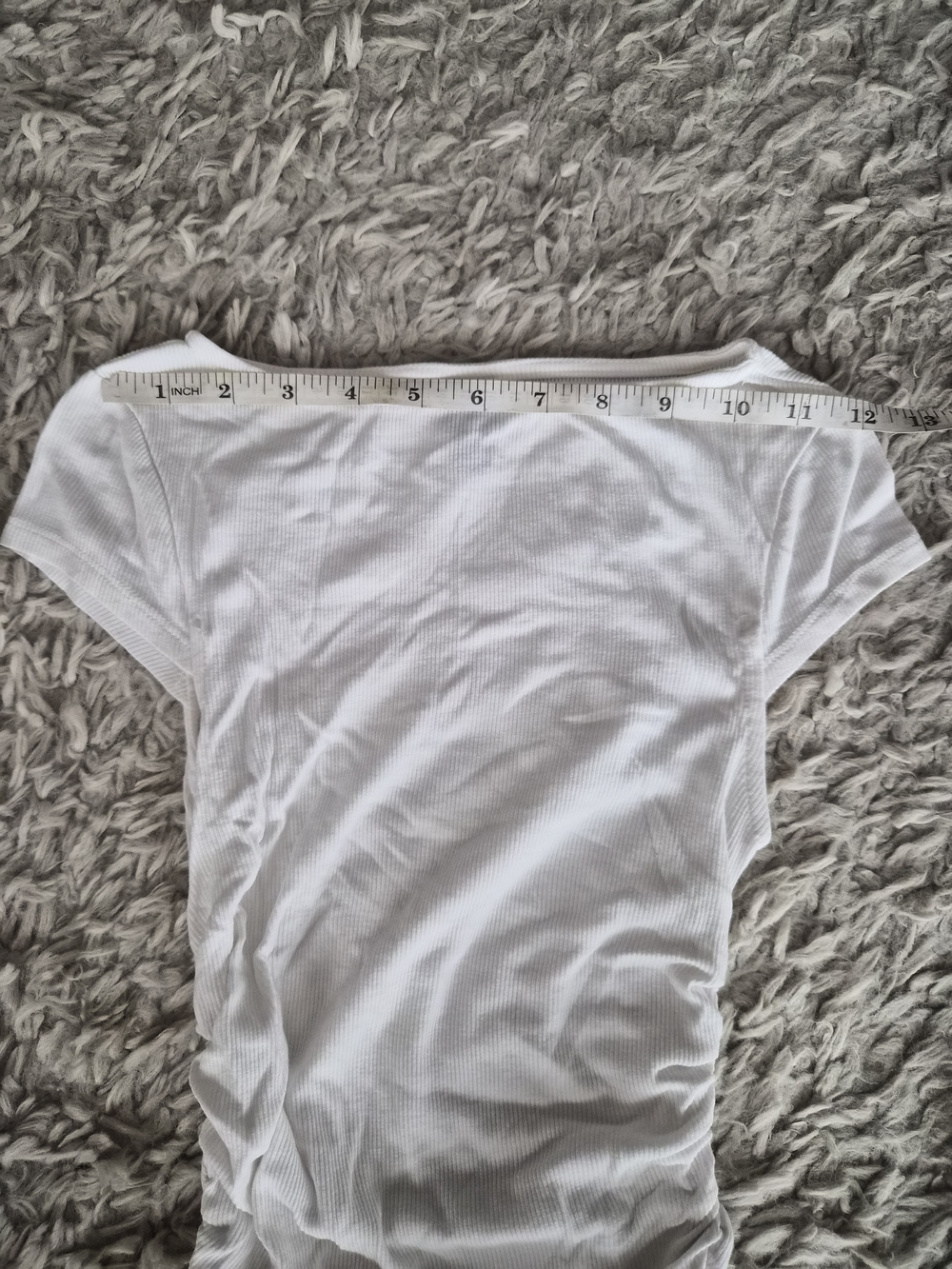 Wild Fable White Ribbed Ruched Side Tee - XXS - Picture 5 of 10